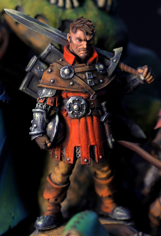 NMM painting workshop, Armored Knight bust with painted metallic trim